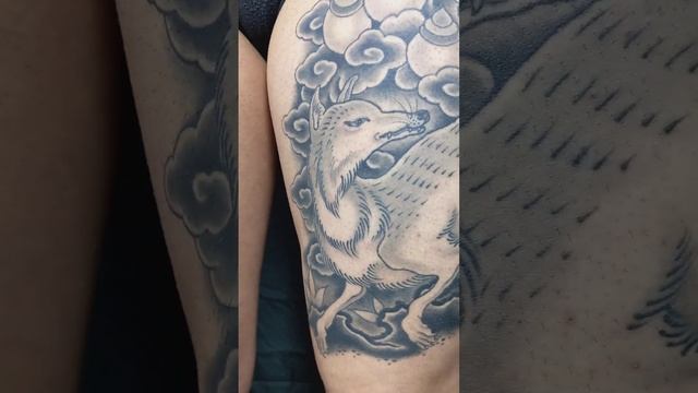 Snow Leopard Tattoo and Kitsune (Fox) Tattoo