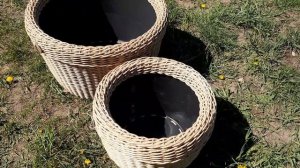 Кашпо из ротанга на 20л и 45л (Цвет Индийское дерево)