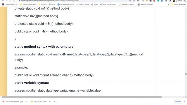CoreJava Static Keyword main March 03 2023