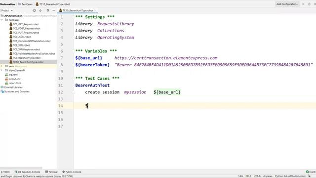 Part 11- Authentication Types | Bearer Token | Rest API Testing using Robot Framework