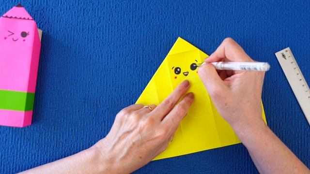 Оригами пенал. Как сделать коробочку для карандашей из бумаги. Origami pencil case
