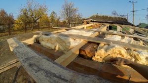 Как сделать односкатную крышу ч 2 утепление мягкой ватой