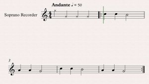 Русская народная песня "Василёк" видео-минусовка и ноты для блокфлейты, темп 50