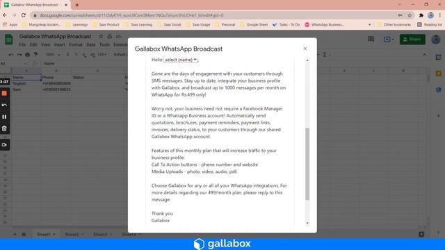 WhatsApp Broadcast via Google Sheets смотреть онлайн
