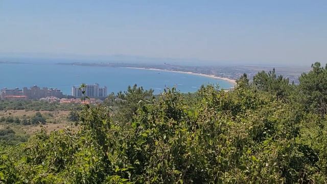 Панорама га Нессебр с трассы Бургас-Варна. смотреть онлайн