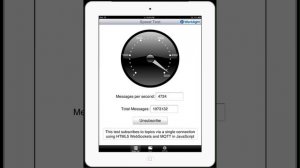 Worklight example speed test run with MQTT over HTML5 WebSocket