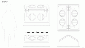 Световой люк A2. Чертёж. Deck hatch A2. Drawings.