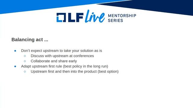 Mentorship Session: The Balancing Act of Working with Upstream and Product Teams смотреть онлайн