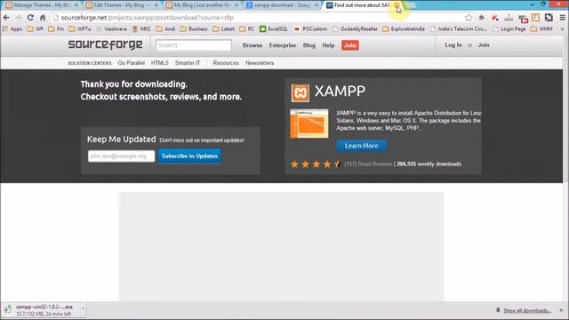 XAMPP server installation