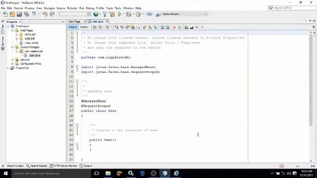 Creating and Configuring Managed Bean using annotation in Netbeans - JSF Tutorial - Part 4 смотреть онлайн
