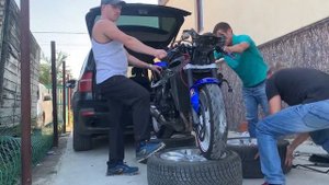 Мотобудни, погрузка  мотоцикла Honda CBR 1000 RR, в BMW X5 E70