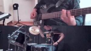 Партии барабанов и бас-гитары в моём исполнении (Песня "юность"). #рок #барабанщик #басист #Металл