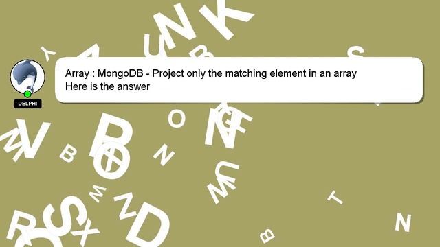 Array : MongoDB - Project only the matching element in an array