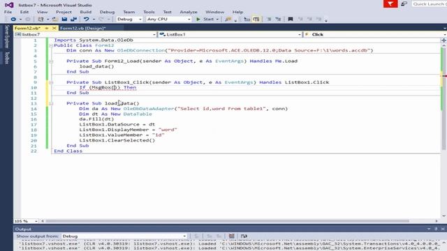 Visual Basic. NET Fill listbox from access database and delete item using event click in VB.NET смотреть онлайн