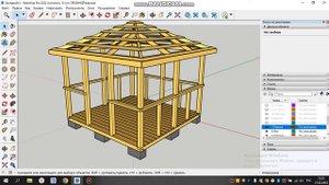 Проект беседки 3*3 в SketchUp