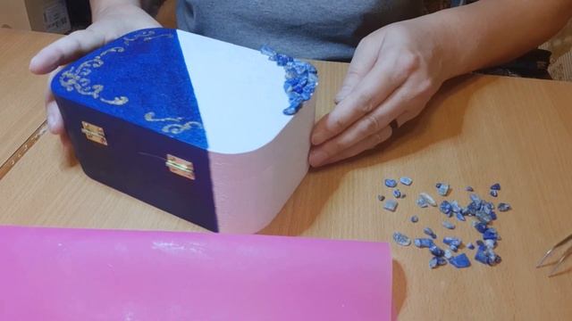 Обзор набора натуральных камней и Декор Шкатулки УФ смолой