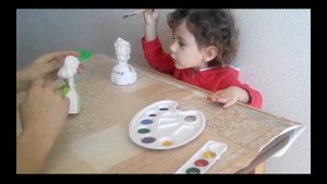 Раскрашиваем фигурку из гипса
