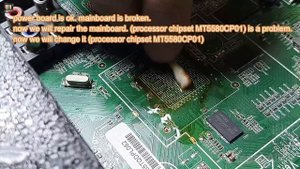 TV there is no light e standby power. repair mainboard change Chipset MT5580CP01 processor