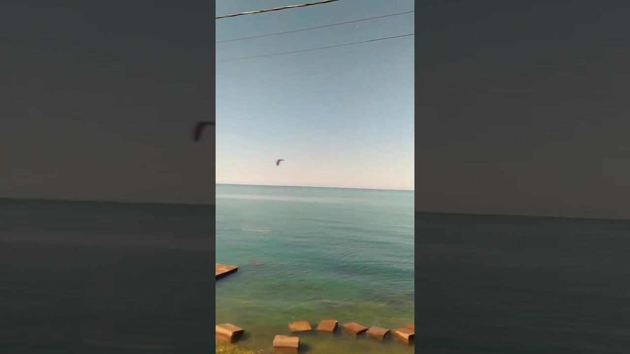 #Черное море вид из окна поезда.