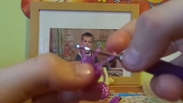 Мишка лумигуруми из резинок(голова часть1)