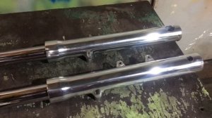 Honda Steed: полировка перьев вилки ч.2