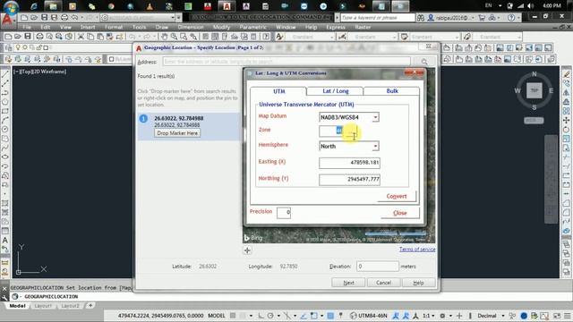 HOW TO SET GEOGRAPHIC LOCATION ON AUTOCAD DRAWING