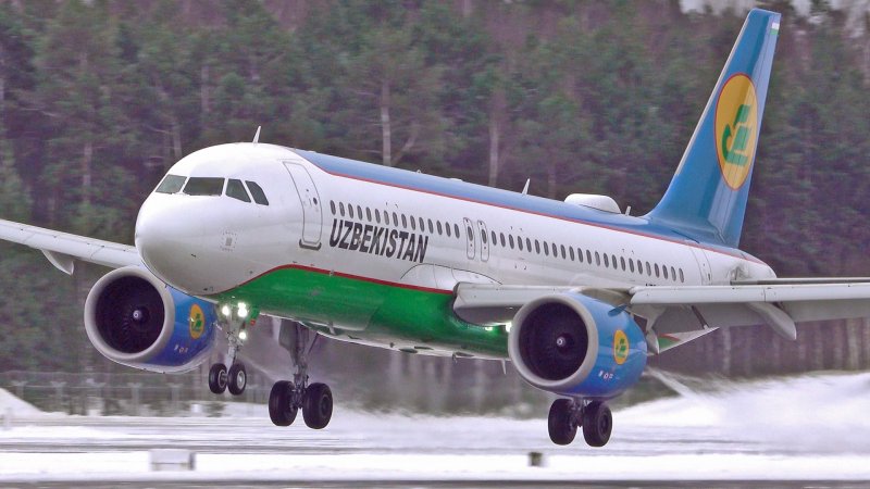 Завораживающая посадка Airbus A320 "Узбекских авиалиний". Из солнечного Ташкента в снежную Ригу.