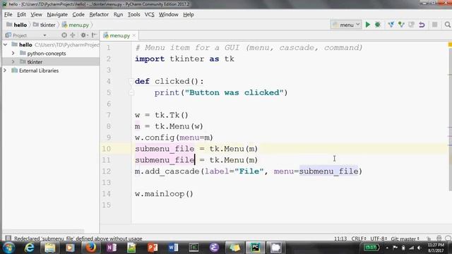 Python GUI: Adding a menu item to your GUI app in Hindi смотреть онлайн