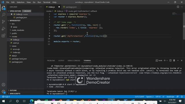 how to create text in node js | Node js online training by CodingOnly  | Lecture-5