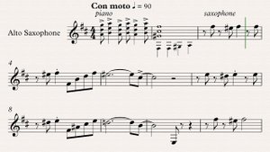 Б.Миллер "Bernie's Tune" видео-минусовка и ноты для саксофона-альта, темп 90