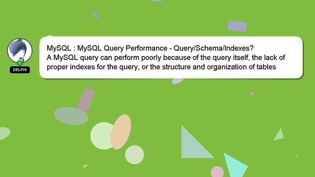MySQL : MySQL Query Performance - Query/Schema/Indexes?