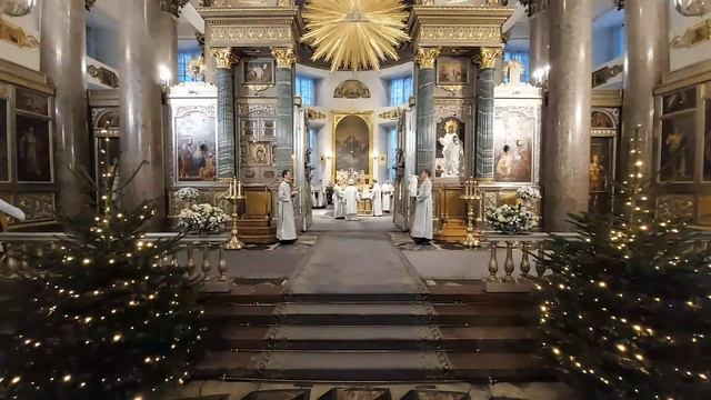 Царские часы и Божественная литургия в Рождественский сочельник смотреть онлайн