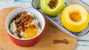 Яблоки с творогом запеченные в микроволновке