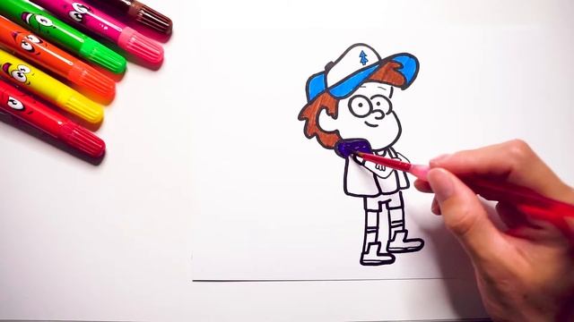 Как нарисовать ГРАВИТИ ФОЛЗ Диппер. How to draw Dipper from Gravity Falls. смотреть онлайн