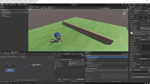 Движение персонажа по клику мыши в Unity + Playmaker смотреть онлайн