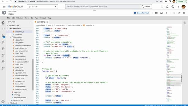 CS1520 Lecture 31b: JavaScript Demonstration, part 2 - loops, arrays, objects, maps, and dates