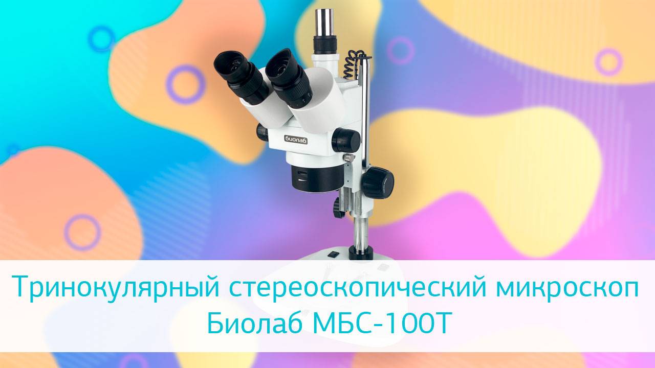 Тринокулярный стереоскопический микроскоп Биолаб МБС-100Т смотреть онлайн