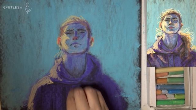 "Вдох" рисование сухой пастелью | Петербургская пастель Спектр | Pastel art смотреть онлайн