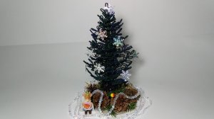 Бисероплетение. Мастер класс.   Дерево из бисера.  Ёлка из бисера  Часть 2. Оформление. МК.