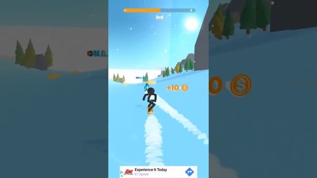 First time playing stickman snow  ❄️ ride