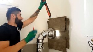 Монтаж банной печи Harvia m2 и дымохода под ключ, сезон 2019