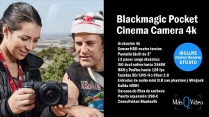 Blackmagic Pocket Cinema Camera 4K de pocos segundos