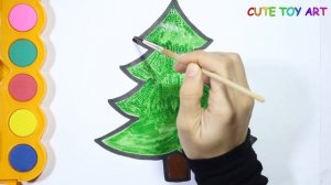 Рисование и Раскраска НОВОГОДНЯЯ ЁЛКА | Раскраска для детей