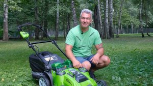 Газонокосилка аккумуляторная Greenworks G40LM49DB на два аккумулятора, 40V, 49 cм (арт 2500207)_4 м