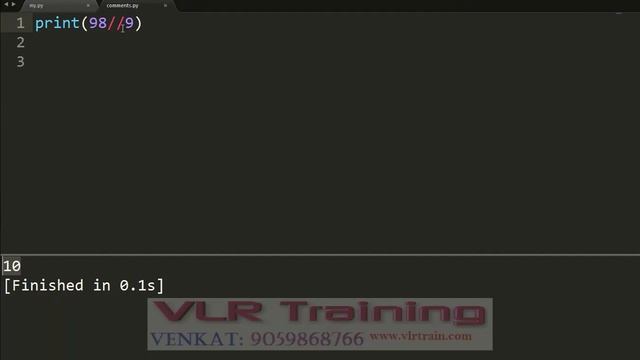 Python Arithmetic Operators in Telugu | Arithmetic Operators in Python | VLR Training Class 08