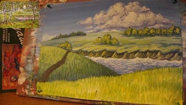 МАСТЕР КЛАСС Пейзаж Гуашью / Рисуем березы поэтапно смотреть онлайн