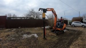 Винтовые сваи миниэкскаватором