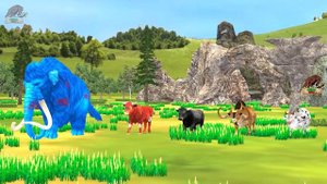 Spinosaurus Vs Woolly Mammoth | Mammoth Elephant Save Cartoon Cow from Dinosaur Revolt Epic Battle