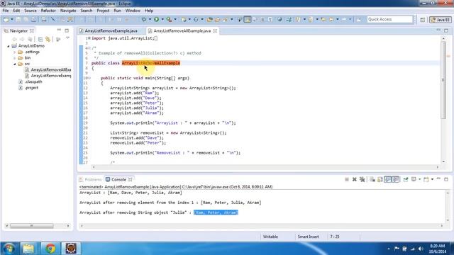 How to remove objects from the ArrayList? | Java Collection Framework