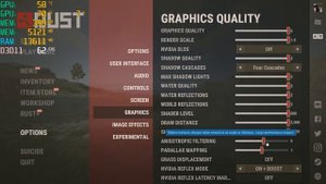 RUST - RTX 3060 laptop DLSS on/off| low | medium | high - 1080p